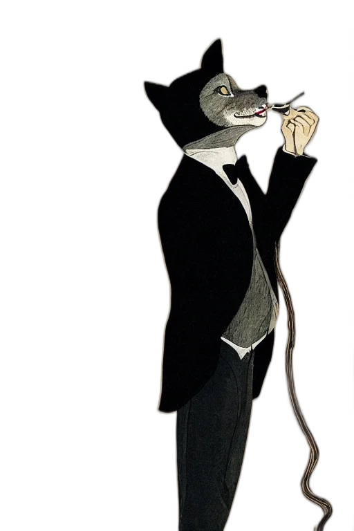 staff, mask, animal, cartoon, concept art, comic book art, portrait, singular transparent PNG cut-out