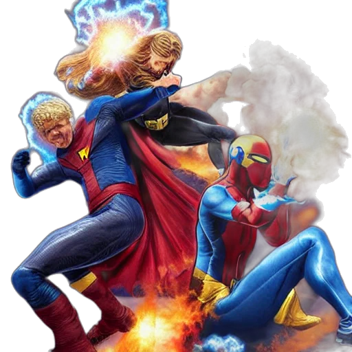 comic book art, concept art, fantasy art, fire, isaac, newton, leibniz, marvel transparent PNG cut-out