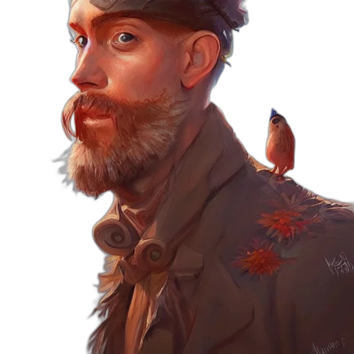 hat, face, jacket, concept art transparent PNG cut-out