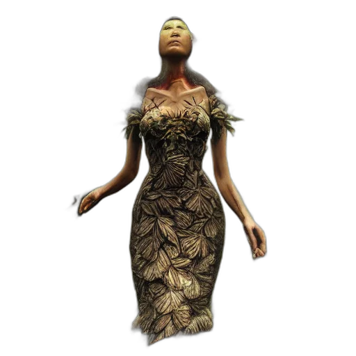 dress, creature, 3d render, concept art transparent PNG cut-out