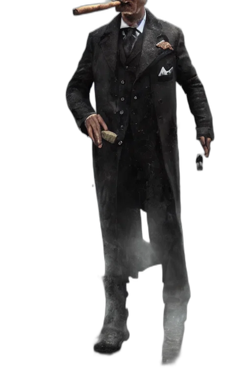 jacket, staff, weapon, hat transparent PNG cut-out