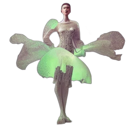 dress, umbrella, flower, robot, 3d render, concept art, fantasy art, pixel art transparent PNG cut-out