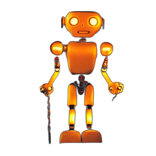 robot, staff, 3d render, concept art transparent PNG cut-out