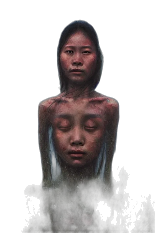 face, mask, creature, hair transparent PNG cut-out