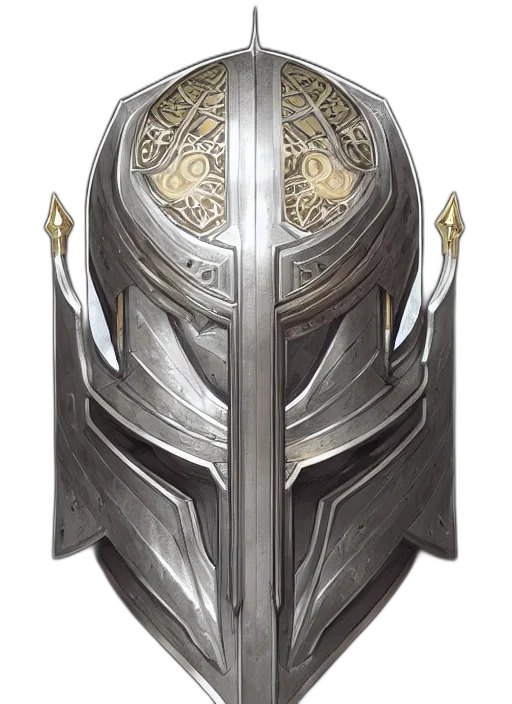 mask, sword, crown, face, fantasy art, concept art, 3d render, photorealistic transparent PNG cut-out