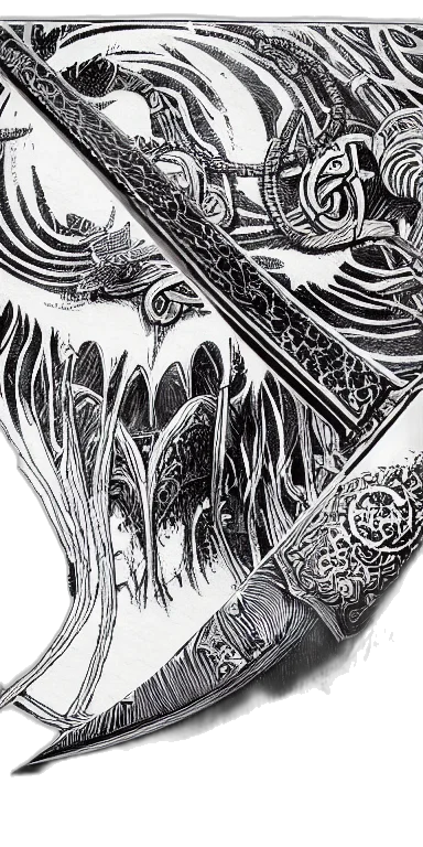 sword, jewelry, weapon, crown, comic book art, fantasy art, concept art, pencil sketch transparent PNG cut-out