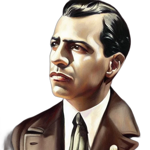 face, jacket, staff, photorealistic, comic book art, concept art, cartoon, painting transparent PNG cut-out