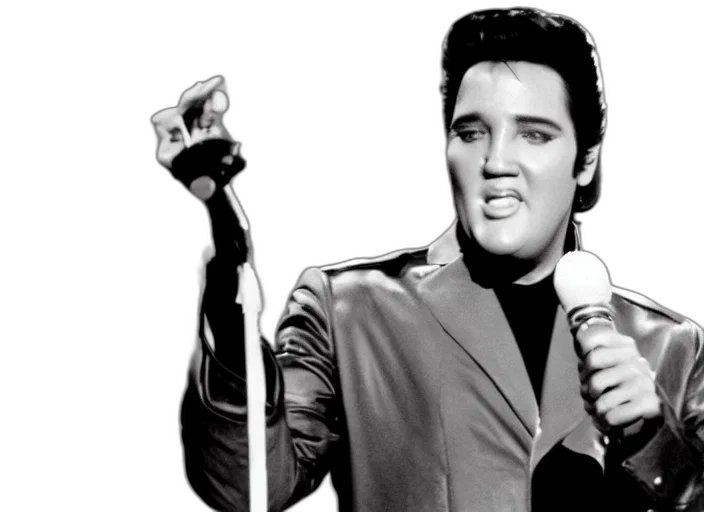 photorealistic, archive, footage, elvis transparent PNG cut-out