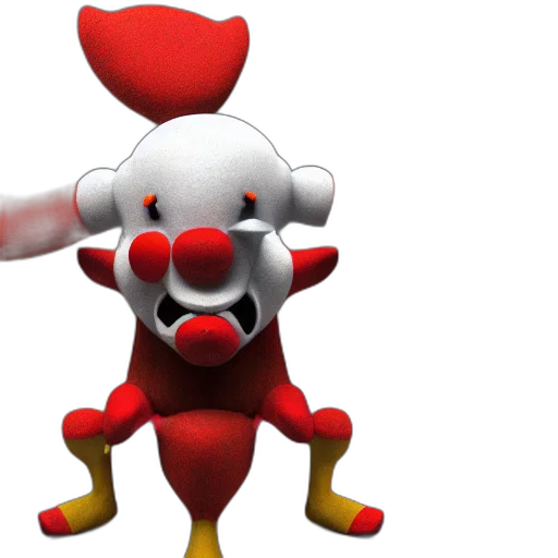animal, creature, staff, mask, 3d render, concept art, red, render transparent PNG cut-out