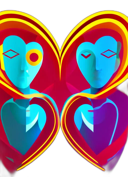 mask, concept art, 3d render, comic book art, cartoon, neon lights, outer space, colorful transparent PNG cut-out