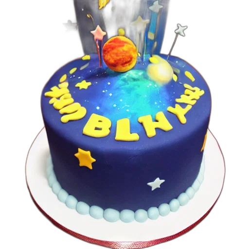 3d render, birthday, cake, universe transparent PNG cut-out