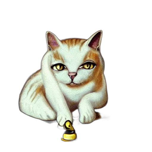 animal, jewelry, staff, pixel art, concept art, 3d render, photorealistic, cat transparent PNG cut-out