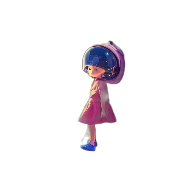 dress, hat, robot, staff transparent PNG cut-out