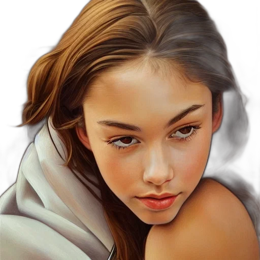 face, jewelry, jacket, photorealistic transparent PNG cut-out
