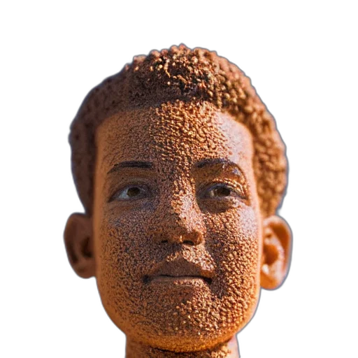 face, mask, robot, staff, 3d render, photorealistic, pixel art, photo transparent PNG cut-out