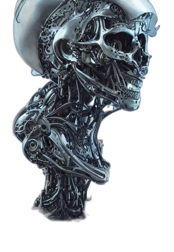 robot, mask, face, crown, concept art, 3d render, cyberpunk, photorealistic transparent PNG cut-out