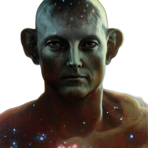 face, robot, staff, creature transparent PNG cut-out