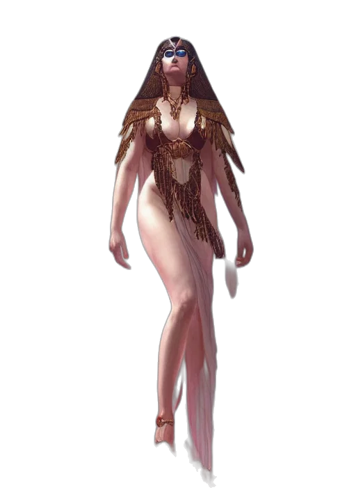 dress, creature, concept art, fantasy art, 3d render, pixel art, dark, pastel transparent PNG cut-out