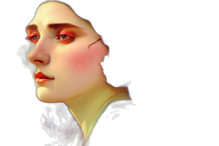 face, crown, photorealistic, oil painting transparent PNG cut-out