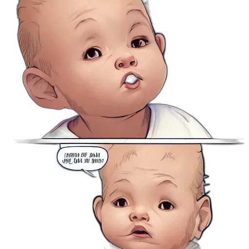 face, comic book art, concept art, cartoon transparent PNG cut-out