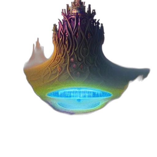 crown, tree, hair, creature, concept art, fantasy art, vaporwave, 3d render transparent PNG cut-out