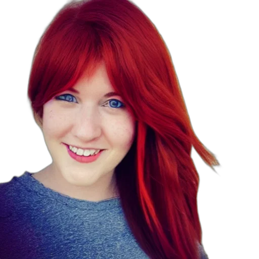 hair, face, photorealistic, cartoon, anime, 3d render, red, new transparent PNG cut-out