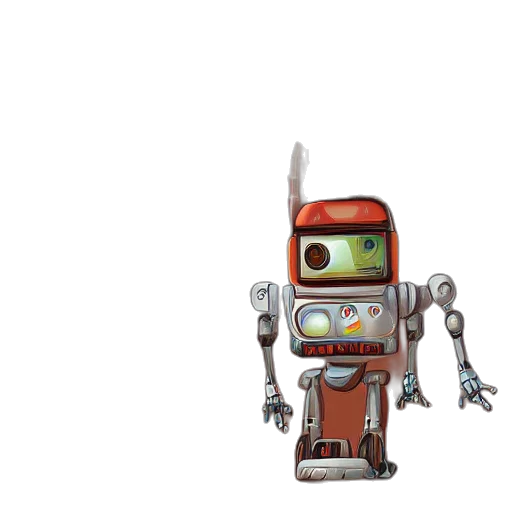 robot, staff, concept art, 3d render transparent PNG cut-out