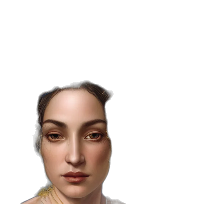 face, mask, crown, jewelry, photorealistic, fantasy art, oil painting, concept art transparent PNG cut-out