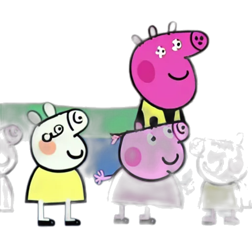concept art, 3d render, cartoon, pixel art, pastel, peppa, pig, furious transparent PNG cut-out