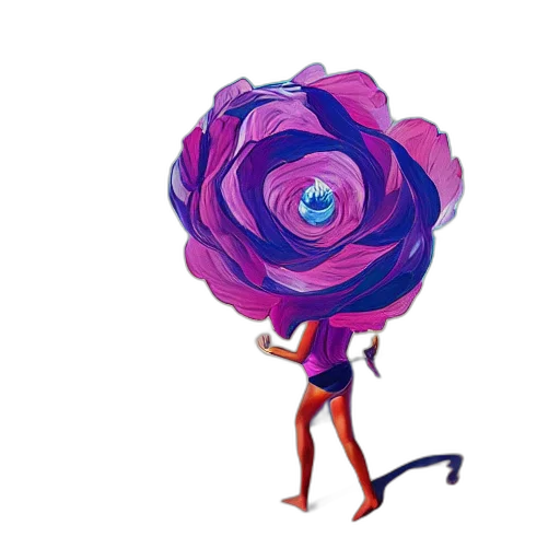 flower, umbrella, staff, dress transparent PNG cut-out