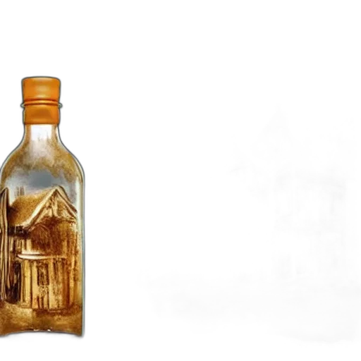 bottle, dress, 3d render, photorealistic transparent PNG cut-out