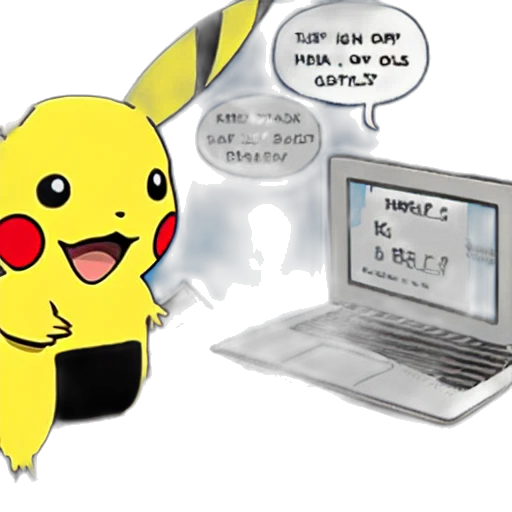 concept art, pixel art, pikachu, tries transparent PNG cut-out