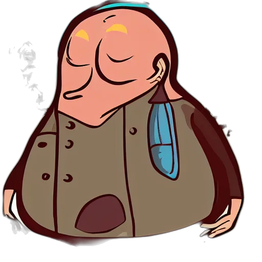 jacket, staff, face, cartoon transparent PNG cut-out