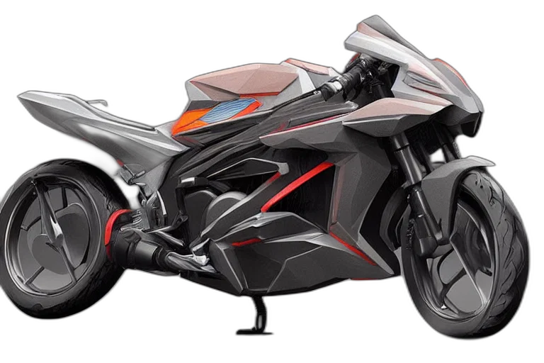 3d render, concept art, photorealistic, blade, runner, honda, cbr, motorcycle transparent PNG cut-out