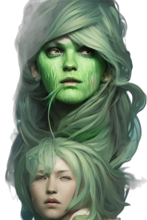 face, mask, creature, fantasy art transparent PNG cut-out