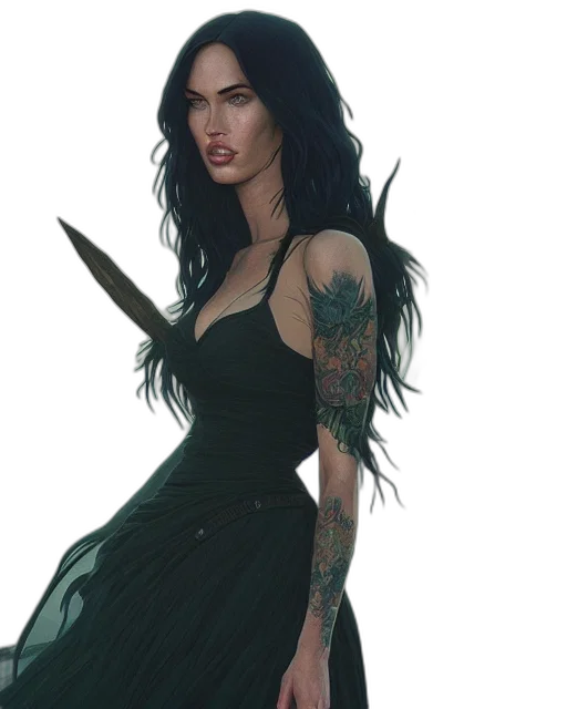 dress, sword, weapon, staff, fantasy art, concept art, comic book art, pixel art transparent PNG cut-out