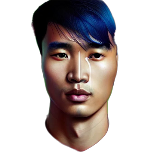 face, mask, hair, staff, photorealistic, concept art, 3d render, pixel art transparent PNG cut-out