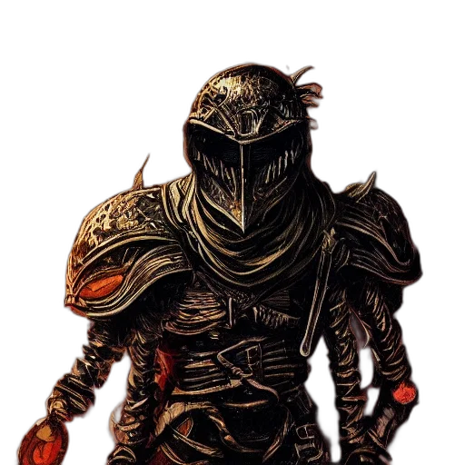 mask, sword, robot, weapon, concept art, fantasy art, comic book art, pixel art transparent PNG cut-out