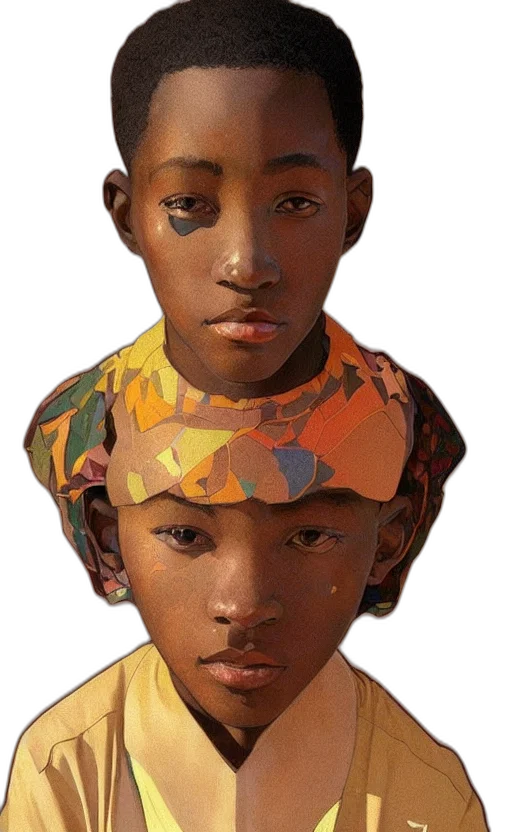 face, mask, crown, photorealistic, oil painting, watercolor, 3d render, earth tones transparent PNG cut-out