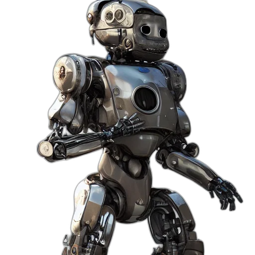 robot, concept art, 3d render, cyberpunk transparent PNG cut-out