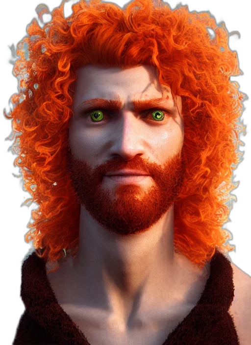face, hair, fantasy art, 3d render transparent PNG cut-out
