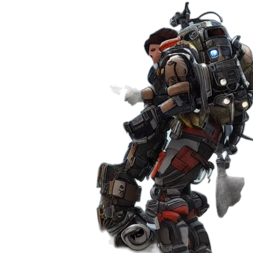 robot, weapon, concept art, 3d render transparent PNG cut-out