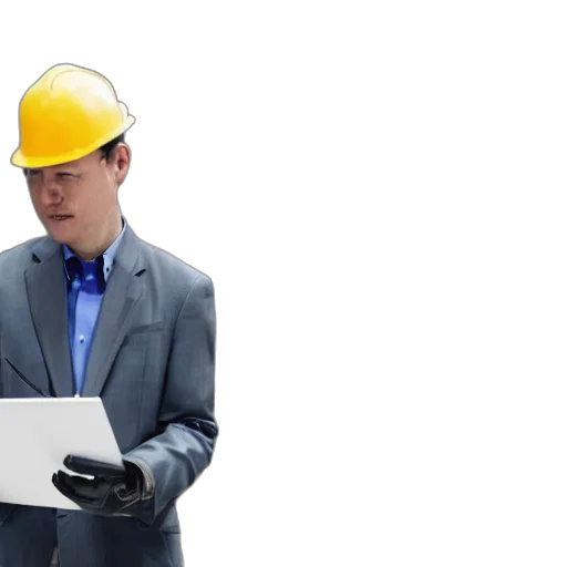 staff, hat, robot, building transparent PNG cut-out