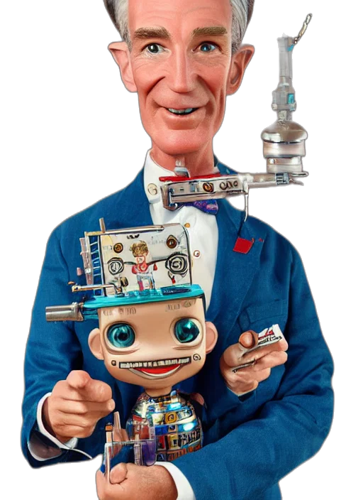robot, staff, concept art, cartoon, 3d render, outer space, closeup, portrait transparent PNG cut-out
