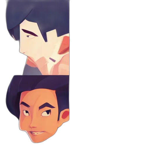 face, hair, pixel art, 3d render transparent PNG cut-out