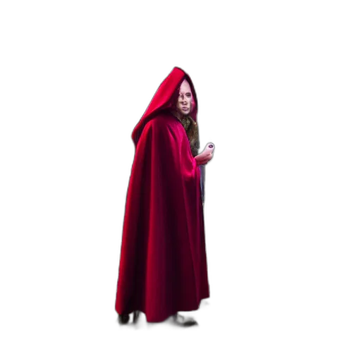jacket, dress, staff, creature transparent PNG cut-out