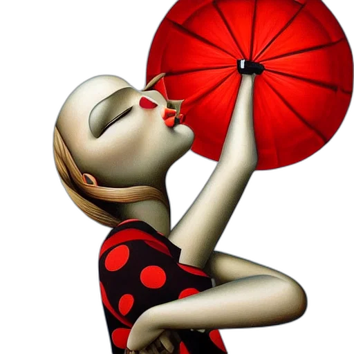 umbrella, photorealistic, cartoon, 3d render transparent PNG cut-out
