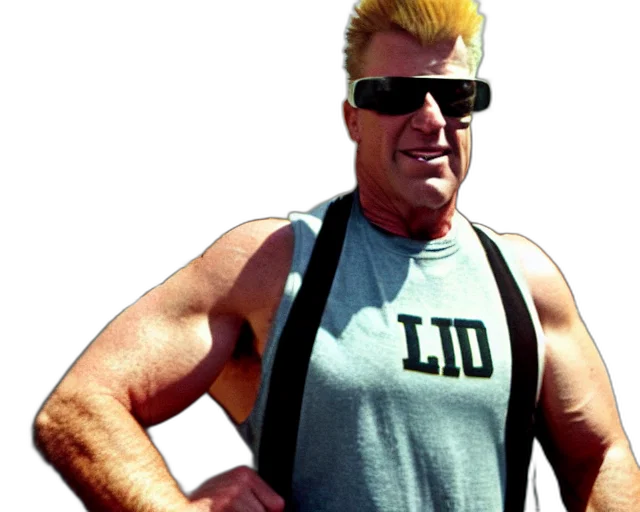 3d render, duke, nukem, wearing transparent PNG cut-out