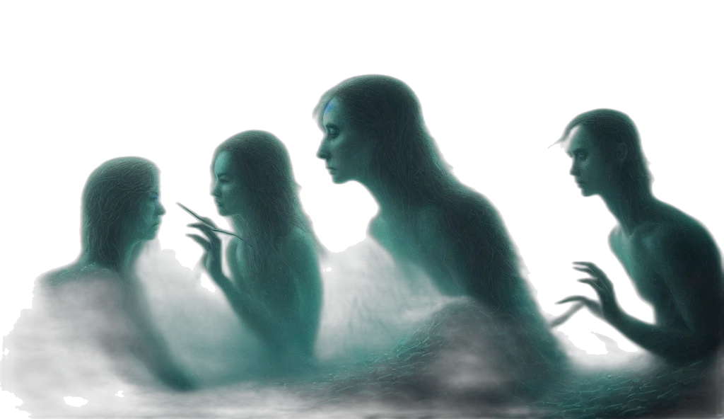 concept art, fantasy art, 3d render, photorealistic, underwater, fog, green, epic transparent PNG cut-out