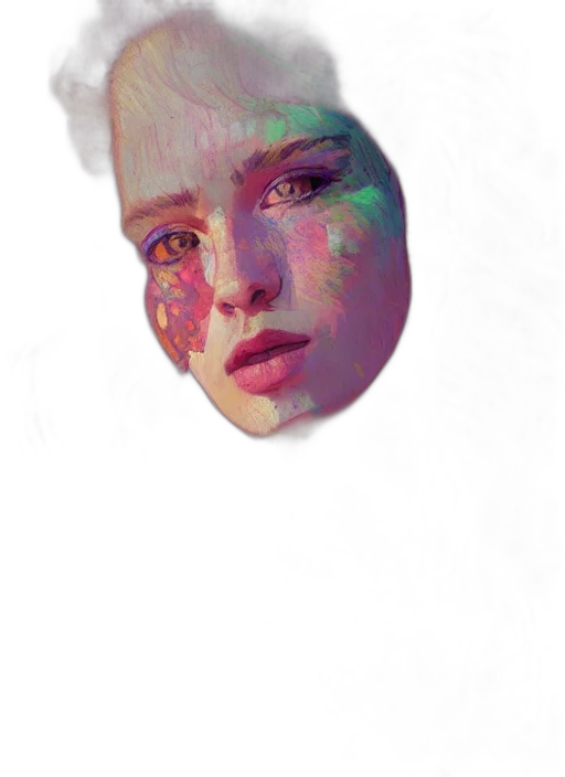 face, mask, creature, robot, photorealistic, watercolor, oil painting, concept art transparent PNG cut-out